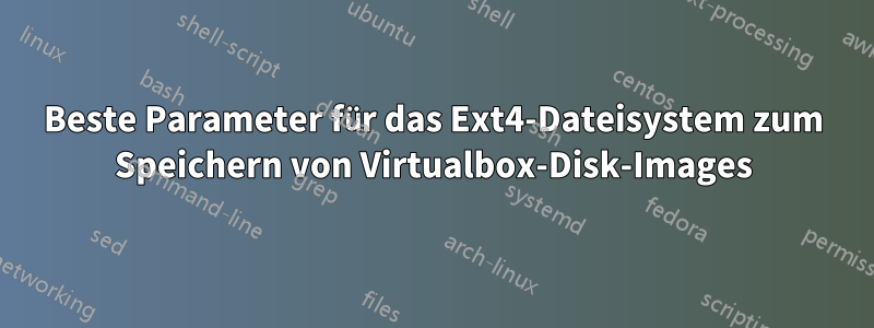 Beste Parameter für das Ext4-Dateisystem zum Speichern von Virtualbox-Disk-Images