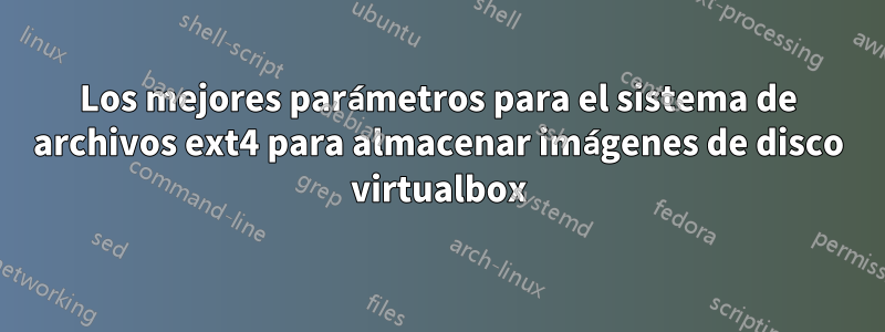 Los mejores parámetros para el sistema de archivos ext4 para almacenar imágenes de disco virtualbox