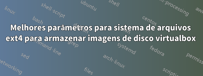 Melhores parâmetros para sistema de arquivos ext4 para armazenar imagens de disco virtualbox
