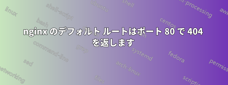 nginx のデフォルト ルートはポート 80 で 404 を返します