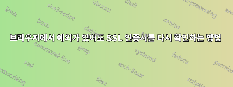 브라우저에서 예외가 있어도 SSL 인증서를 다시 확인하는 방법
