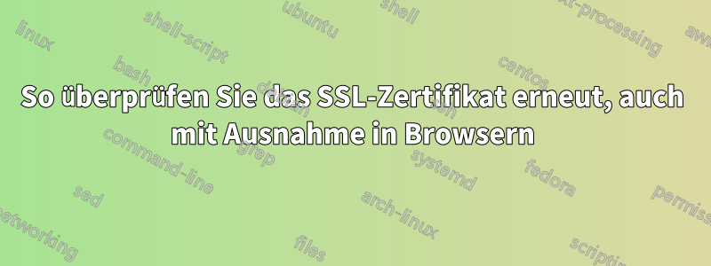 So überprüfen Sie das SSL-Zertifikat erneut, auch mit Ausnahme in Browsern