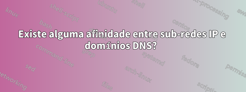 Existe alguma afinidade entre sub-redes IP e domínios DNS? 