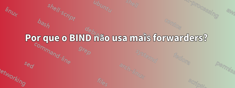 Por que o BIND não usa mais forwarders?