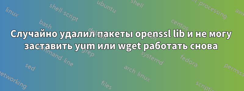 Случайно удалил пакеты openssl lib и не могу заставить yum или wget работать снова