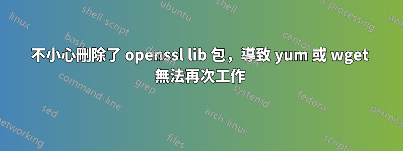 不小心刪除了 openssl lib 包，導致 yum 或 wget 無法再次工作