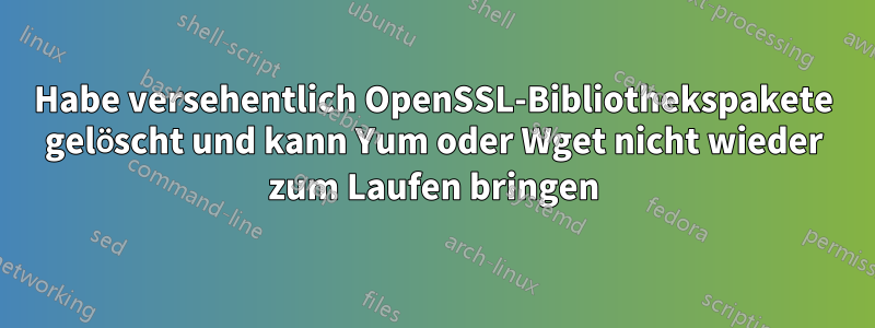 Habe versehentlich OpenSSL-Bibliothekspakete gelöscht und kann Yum oder Wget nicht wieder zum Laufen bringen