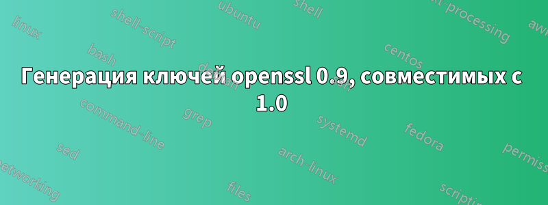 Генерация ключей openssl 0.9, совместимых с 1.0