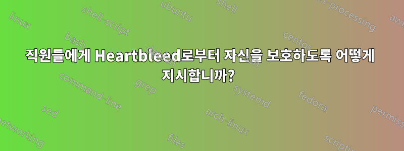 직원들에게 Heartbleed로부터 자신을 보호하도록 어떻게 지시합니까? 
