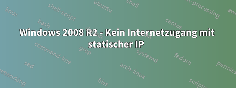 Windows 2008 R2 - Kein Internetzugang mit statischer IP 