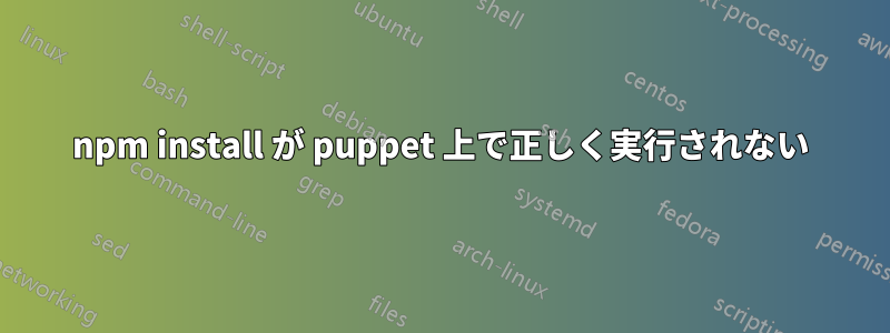 npm install が puppet 上で正しく実行されない