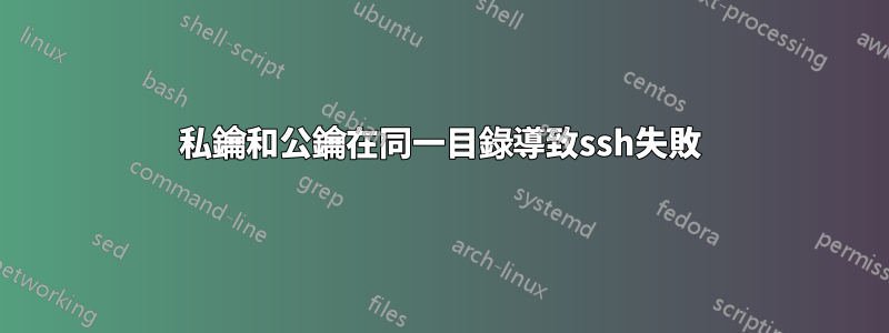 私鑰和公鑰在同一目錄導致ssh失敗