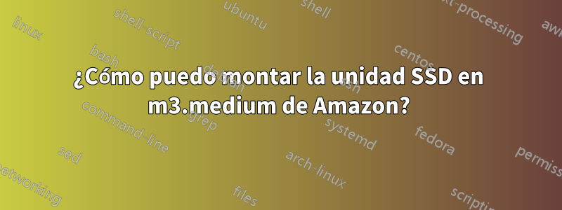 ¿Cómo puedo montar la unidad SSD en m3.medium de Amazon?