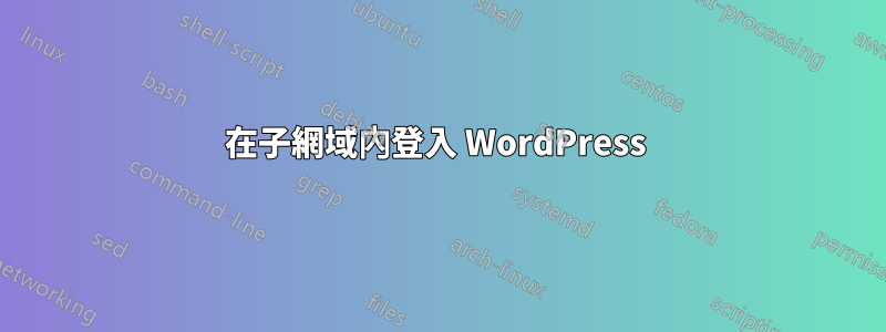 在子網域內登入 WordPress 