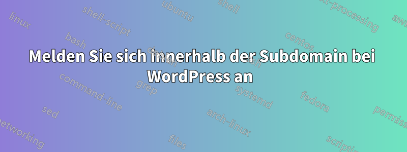 Melden Sie sich innerhalb der Subdomain bei WordPress an