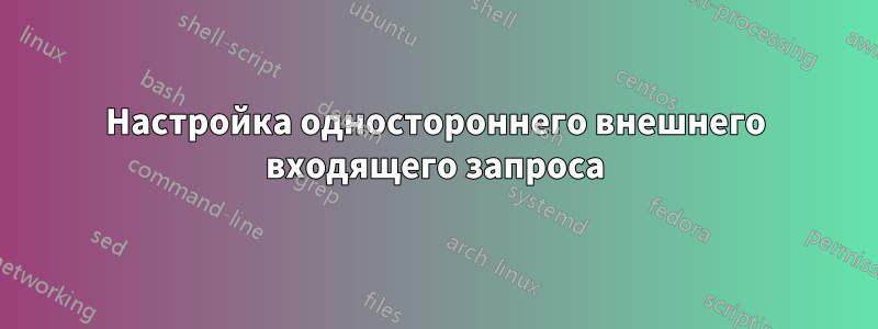 Настройка одностороннего внешнего входящего запроса