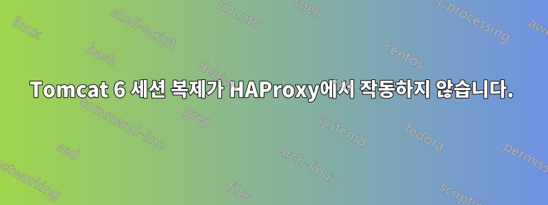 Tomcat 6 세션 복제가 HAProxy에서 작동하지 않습니다.