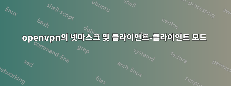 openvpn의 넷마스크 및 클라이언트-클라이언트 모드