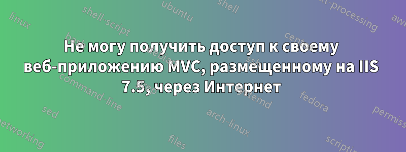 Не могу получить доступ к своему веб-приложению MVC, размещенному на IIS 7.5, через Интернет
