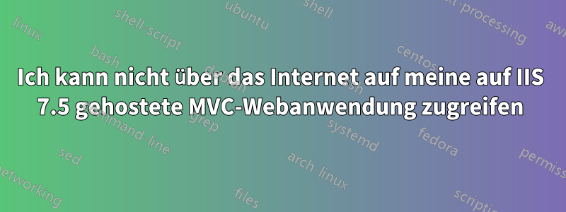 Ich kann nicht über das Internet auf meine auf IIS 7.5 gehostete MVC-Webanwendung zugreifen