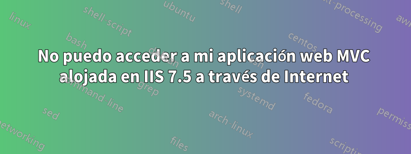 No puedo acceder a mi aplicación web MVC alojada en IIS 7.5 a través de Internet