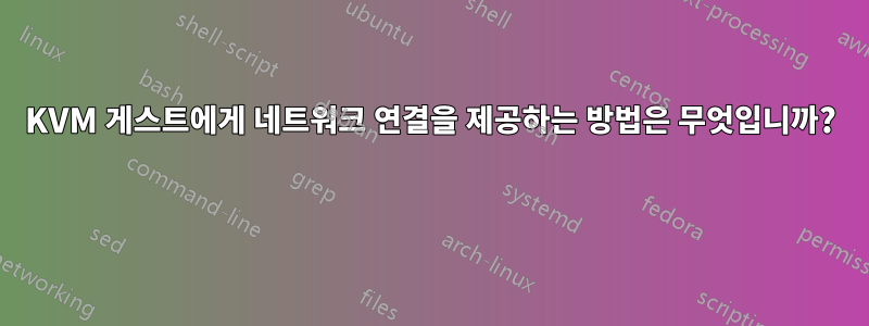 KVM 게스트에게 네트워크 연결을 제공하는 방법은 무엇입니까? 