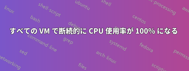 すべての VM で断続的に CPU 使用率が 100% になる