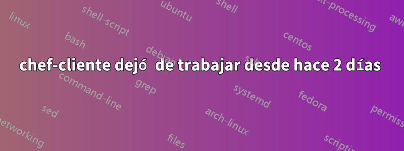 chef-cliente dejó de trabajar desde hace 2 días