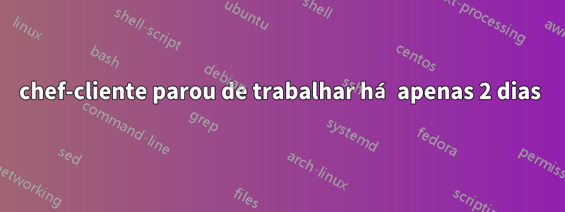 chef-cliente parou de trabalhar há apenas 2 dias