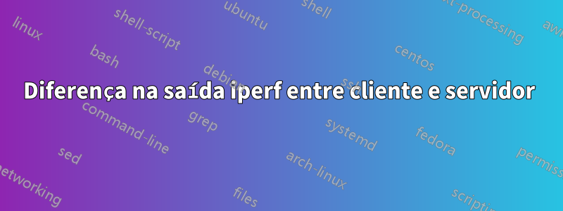 Diferença na saída iperf entre cliente e servidor