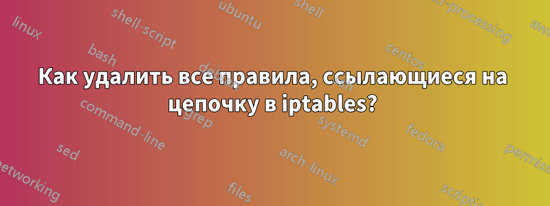 Как удалить все правила, ссылающиеся на цепочку в iptables?