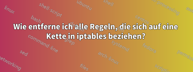 Wie entferne ich alle Regeln, die sich auf eine Kette in iptables beziehen?