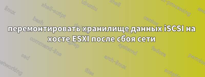 перемонтировать хранилище данных iSCSI на хосте ESXI после сбоя сети