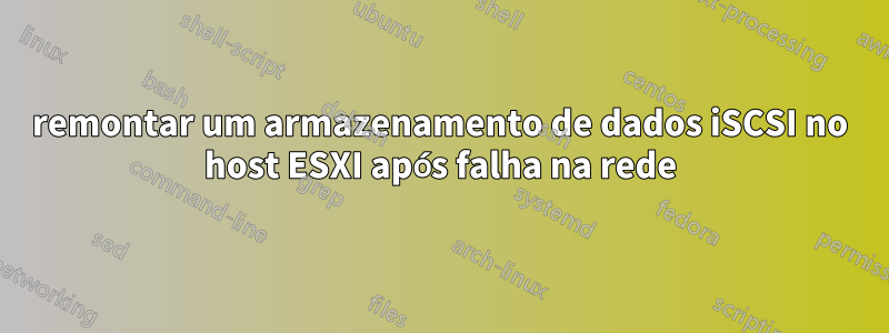 remontar um armazenamento de dados iSCSI no host ESXI após falha na rede