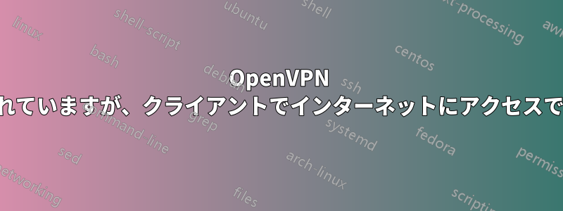 OpenVPN は接続されていますが、クライアントでインターネットにアクセスできません