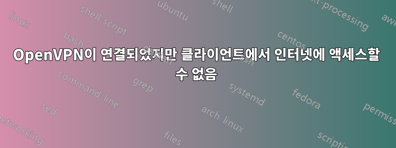 OpenVPN이 연결되었지만 클라이언트에서 인터넷에 액세스할 수 없음