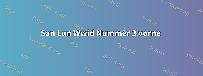 San Lun Wwid Nummer 3 vorne