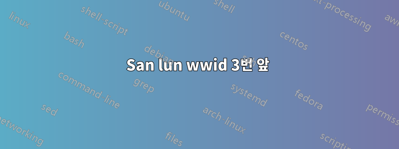 San lun wwid 3번 앞