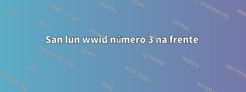 San lun wwid número 3 na frente