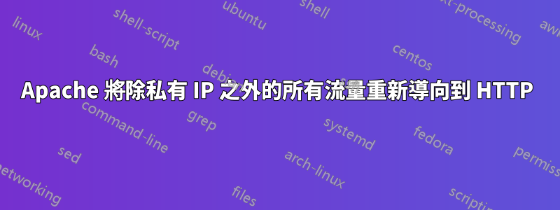 Apache 將除私有 IP 之外的所有流量重新導向到 HTTP