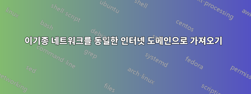 이기종 네트워크를 동일한 인터넷 도메인으로 가져오기 