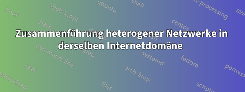 Zusammenführung heterogener Netzwerke in derselben Internetdomäne 