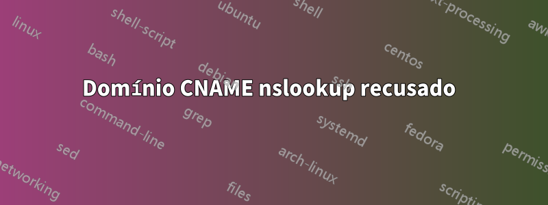 Domínio CNAME nslookup recusado 