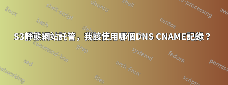 S3靜態網站託管，我該使用哪個DNS CNAME記錄？
