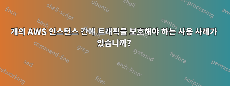 2개의 AWS 인스턴스 간에 트래픽을 보호해야 하는 사용 사례가 있습니까?