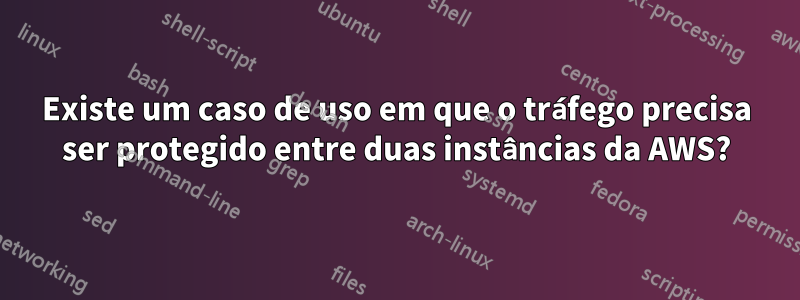 Existe um caso de uso em que o tráfego precisa ser protegido entre duas instâncias da AWS?