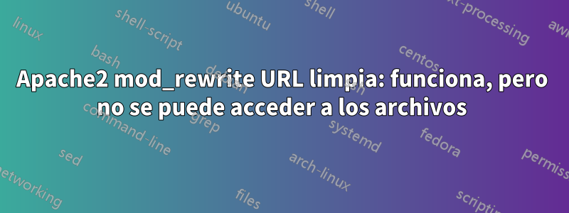 Apache2 mod_rewrite URL limpia: funciona, pero no se puede acceder a los archivos