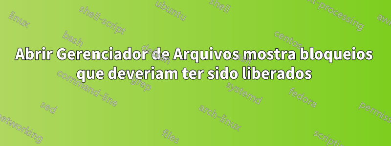 Abrir Gerenciador de Arquivos mostra bloqueios que deveriam ter sido liberados