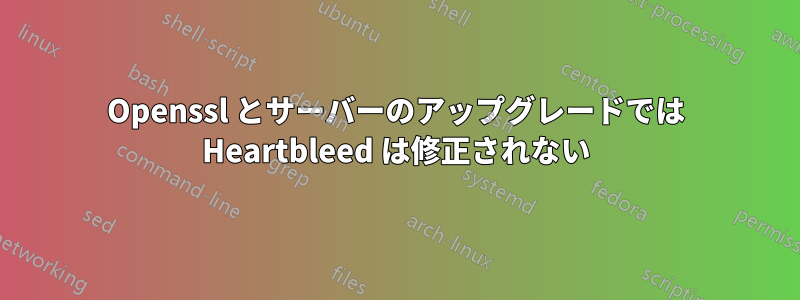 Openssl とサーバーのアップグレードでは Heartbleed は修正されない