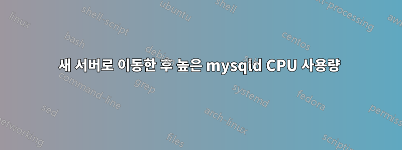 새 서버로 이동한 후 높은 mysqld CPU 사용량